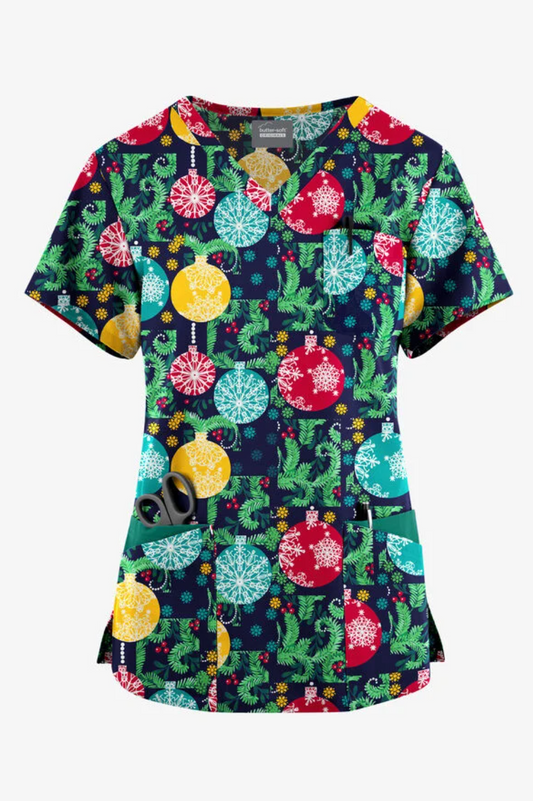 Jólastakkur dökkur með  jólakúlum og mistiltein - 7 vasar