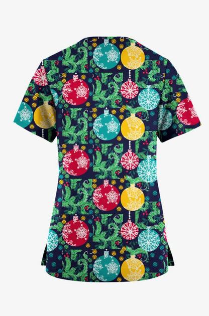 Jólastakkur dökkur með  jólakúlum og mistiltein - 7 vasar