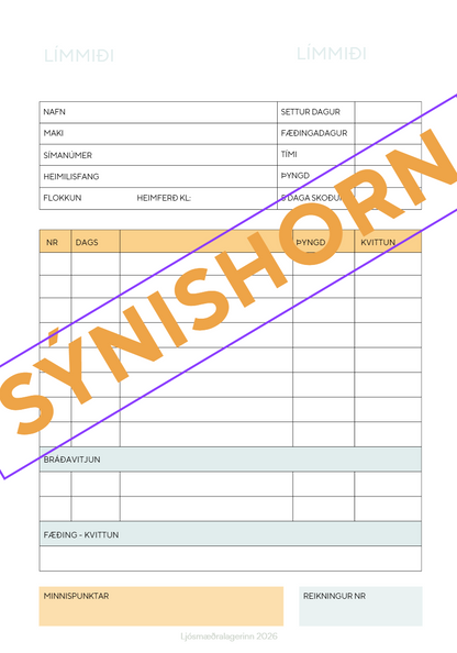 Heimaþjónusta 2026 Skipulagsbók